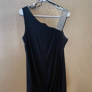 Black Party dress with Silver shoulder strap